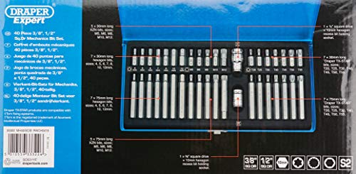 40 PC juego de puntas Torx Hex Spline puntas para mecánica de puntas XZN (Draper 33322 se 21932