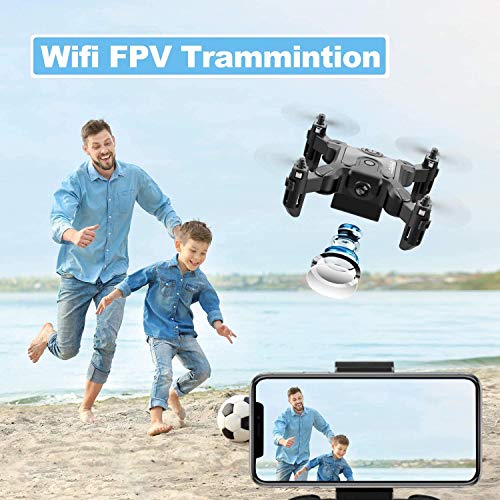 4DRC V2 Mini Drone con Cámara 720P HD Plegable FPV Control de Voz, Control de Gestos, Trayectoria de Vuelo, Vuelo Circular, Rotación de Alta Velocidad, FILP 3D, Sensor G, Modo sin Cabeza