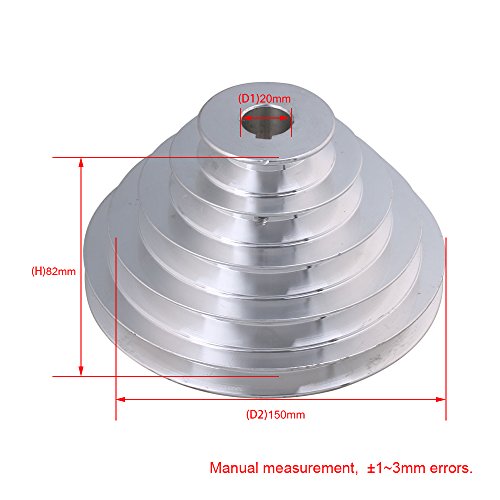 54 mm a 150 mm Diámetro exterior 20 mm de diámetro interior 12.7 mm Aluminio 5 pasos modular de cinturón de poleas para tipo A Correa dentada de correa en V