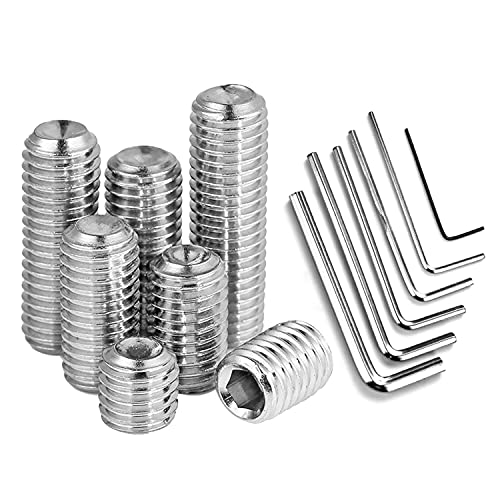 540 Piezas Tornillo Prisionero de Acero Inoxidable, M2 M3 M4 M5 M6 M8 Tornillo de Cabeza Hexagonal, con 6 Llave Inglesa, 1 Pinza y Caja