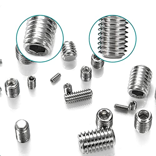 540 Piezas Tornillo Prisionero de Acero Inoxidable, M2 M3 M4 M5 M6 M8 Tornillo de Cabeza Hexagonal, con 6 Llave Inglesa, 1 Pinza y Caja