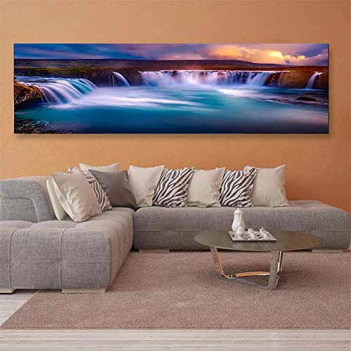 5D Diamond Painting Completo Drill, Paisaje del lago de la cascada 40x120cm Grande pintura de diamante para adultos, Pintura por Número Kits, Bordado de Punto de Cruz Mosaico Painting Decoración Hogar