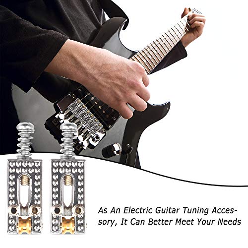 6 Piezas Cuerdas Puente de Guitarra Bajo, Puente de Guitarra Eléctrica Guitar Bridge String Saddles para Guitarras Eléctricas y Bajos Eléctricos, con 2 Piezas Llaves