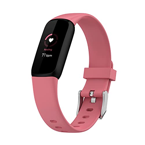 (6 unidades) de correas Chofit compatibles con correa Fitbit Luxe de repuesto clásica, correa deportiva de silicona suave, pulsera colorida para el monitor de actividad de lujo (pequeño, 6 A)