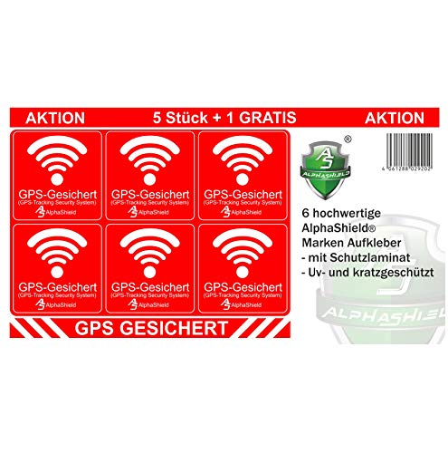 6 unidades de pegatinas de GPS para interior o exterior, para bicicleta, motocicleta, maquinaria de construcción, coche, camión, alarma antirrobo, seguro R047 (adhesivo interior).