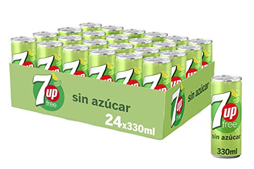 7Up Free Refresco De Lima Limón sin azúcar - Pack de 24 x 330g