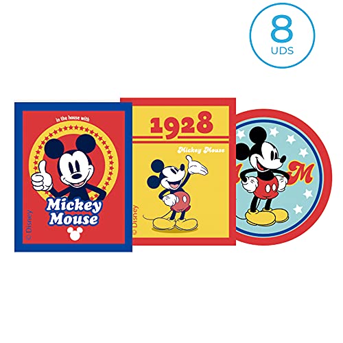 8 parches rodillera infantil con Dibujos Disney para planchar en la ropa. Aplicaciones termoadhesivas para reparar y decorar pantalones, chaquetas, jerseys, mochilas (Mickey clásico Formas)