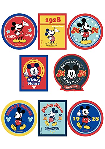 8 parches rodillera infantil con Dibujos Disney para planchar en la ropa. Aplicaciones termoadhesivas para reparar y decorar pantalones, chaquetas, jerseys, mochilas (Mickey clásico Formas)