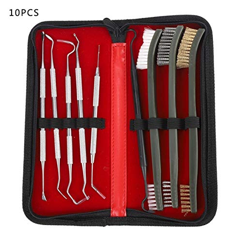 9pcs / set pistola kit de limpieza conjunto 3 cepillo de nylon de acero de latón + 6 acero inoxidable nylon selección rifle táctico pistola de pistola herramienta de limpieza N EDC Artilugio
