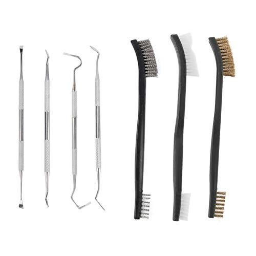 9pcs / set pistola kit de limpieza conjunto 3 cepillo de nylon de acero de latón + 6 acero inoxidable nylon selección rifle táctico pistola de pistola herramienta de limpieza N EDC Artilugio