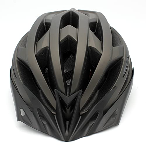 9Transport Casco Ciclismo para Adulto, Talla Única Ajustable, con Visera, Colores: Negro-Gris, Azul, Blanco y Verde-Lima. (Negro-Gris)