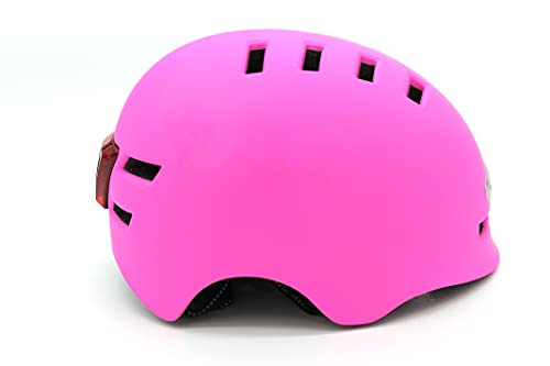 9Transport Casco Urbano con Luces Integradas, Ideal para Patinete Eléctrico y Bici Eléctrica,Tallas M y L, (Rosa, L)