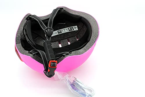 9Transport Casco Urbano con Luces Integradas, Ideal para Patinete Eléctrico y Bici Eléctrica,Tallas M y L, (Rosa, L)