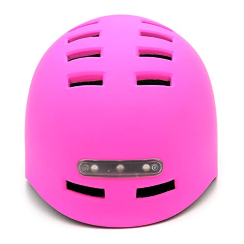 9Transport Casco Urbano con Luces Integradas, Ideal para Patinete Eléctrico y Bici Eléctrica,Tallas M y L, (Rosa, L)