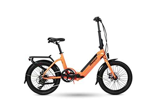 9TRANSPORT E-Bike, Bicicleta Eléctrica Noa Plegable, 250W Motor, 25 km/h Batería 36V 10Ah, Color Coral