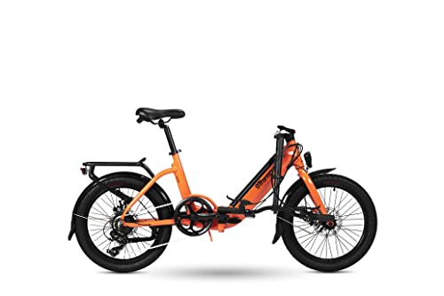 9TRANSPORT E-Bike, Bicicleta Eléctrica Noa Plegable, 250W Motor, 25 km/h Batería 36V 10Ah, Color Coral