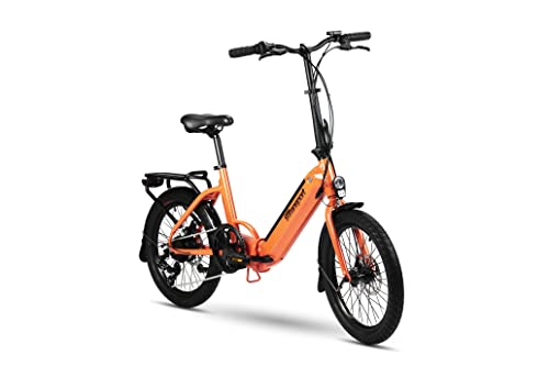 9TRANSPORT E-Bike, Bicicleta Eléctrica Noa Plegable, 250W Motor, 25 km/h Batería 36V 10Ah, Color Coral