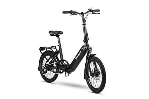 9TRANSPORT E-Bike, Bicicleta Eléctrica Noa Plegable, 250W Motor, 25 km/h Batería 36V 10Ah, Color Negro