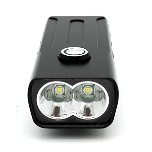 9Transport Luz Delantera de 2 focos USB-B014 para Bicicleta, 500 lúmenes, batería 1200 mAh, Recargable con USB