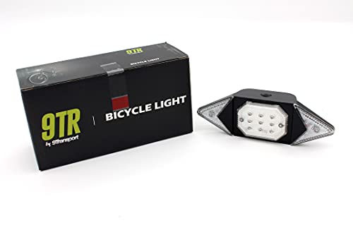 9Transport Luz Trasera RBL-46 para Bicicleta, batería 500 mAh, Recargable con USB, con Mando a Distancia.