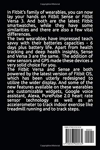 A Comprehensive Guide to Fitbit Sense & Versa 3 For Senior Citizens: A simple Approach to Master your Fitbit Sense & Versa 3 with 2021 Latest Fitbit ... Features & Troubleshooting Common Problems