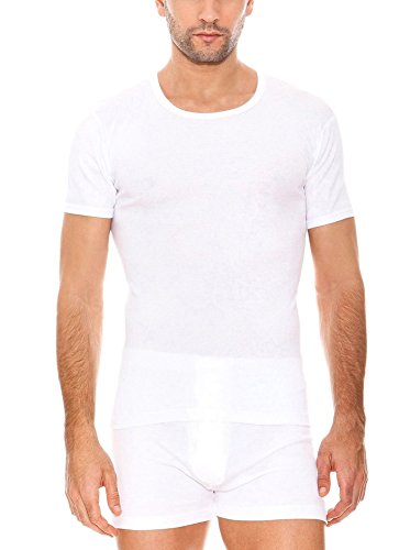 ABANDERADO Camiseta Manga Corta Caballero Algodon, Blanco 2XL, 1 unidad