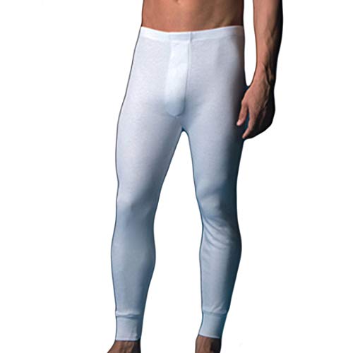 ABANDERADO Termal Fibra Invierno Calzón Largo, Pantalones termicos para Hombre, Blanco, XL