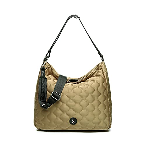 Abbacino bolso hobo de mujer de nylon y piel en oro