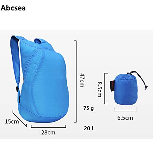 Abcsea 1 Pieza Verde Mochila Plegable Ultraligera 20L, Mochila de Viaje Plegable Impermeable, Mochila pequeña de Senderismo