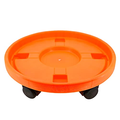 Acan Pamex - Carro Porta bombona de Gas butano Universal 35,3 cm con 4 Ruedas. Plataforma, Soporte, Base Circular con Ruedas Naranja