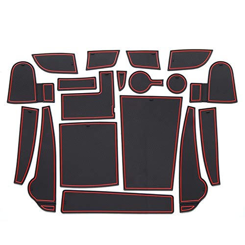 Accesorios de decoración del coche Ajuste para Hyundai Fit para Kona EV 2020 2021 Coche eléctrico Antideslizante Puerta Antideslizante Slot Taza Mat Ranura Groove Accesorios para almohadillas antidesl