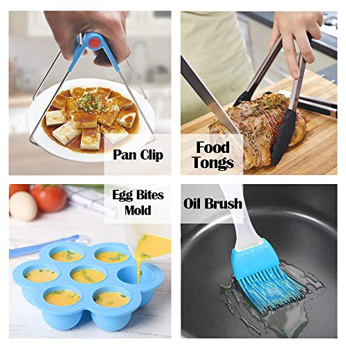 Accesorios para freidoras de aire cuadrados 11 piezas con libro de recetas de recetas compatibles para freidoras de aire y horno, juego de accesorios de freidora profunda de lujo de 12-8 pulgadas ...