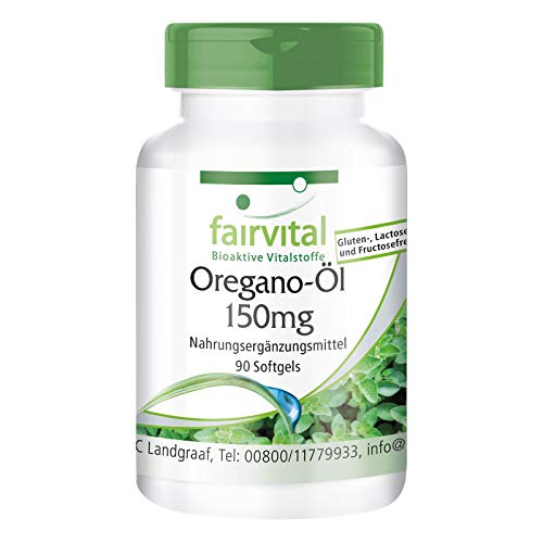 Aceite de Orégano 150mg - Origanum vulgare - Potente Extracto 10:1-90 Cápsulas blandas - Calidad Alemana