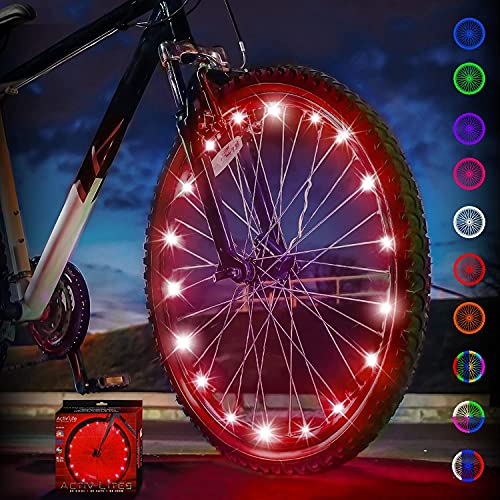 Activ Life Luces para Llantas de Bicicleta (1 Rueda, Rojas) Hot LED Bday Gift Ideas y Regalos para Navidad Diversión para Hombres, Mujeres, niños y Adolescentes