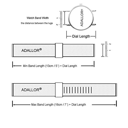 Adallor® Correa Reloj Inteligente 22mm 20mm 18mm, Correas para Relojes Inteligentes con Las Herramientas para Su Colocación, Correa Smartwatch de Malla Acero Inoxidable