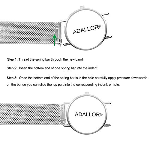 Adallor® Correa Reloj Inteligente 22mm 20mm 18mm, Correas para Relojes Inteligentes con Las Herramientas para Su Colocación, Correa Smartwatch de Malla Acero Inoxidable