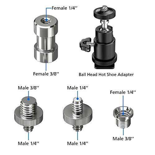 Adaptador Convertidor, Muscccm 21 Piezas de Tornillos Convertidores Cabeza de Bola Adaptadores 1/4 3/8 Adaptador de Montaje de Zapata para Cámara Tornillo de 1/4"-20 Trípode