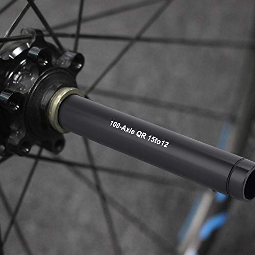 Adaptador de cubo de bicicleta, Aleación de aluminio a través del adaptador de eje 15 mm a 12 mm Adaptador de pincho de bicicleta de liberación rápida para bicicleta de carretera Bicicleta(Negro)
