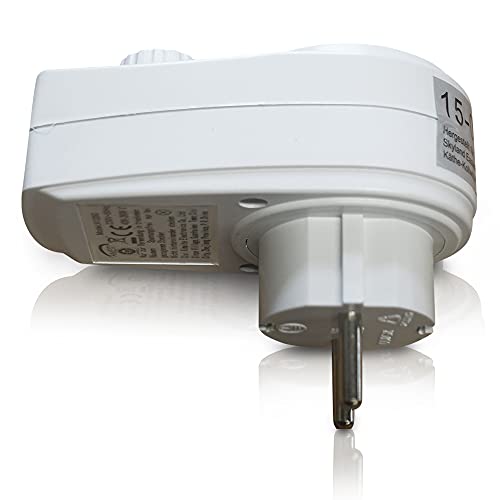 Adaptador Schuko de 1 enchufe con regulador de intensidad de 40 – 280 W y protección infantil.