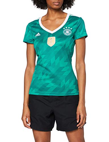 adidas DFB Away Jersey 2018 - Camiseta para Mujer, Todo el año, Camiseta de la selección Alemana de fútbol 2018, Mujer, Color EQT Green S16/White/Real Teal S10, tamaño XX-Small