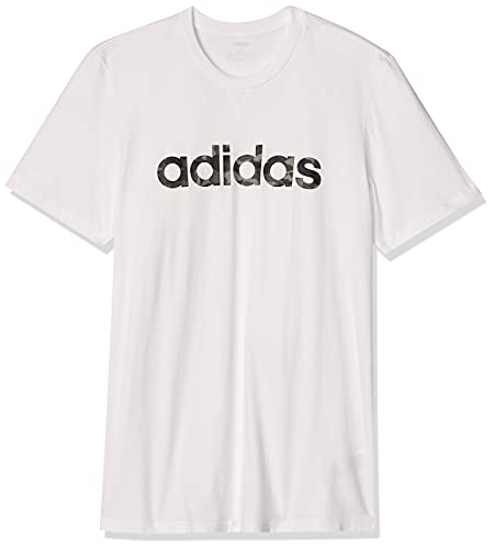 adidas E Camo Lin tee Camiseta de Manga Corta, Hombre, White, M