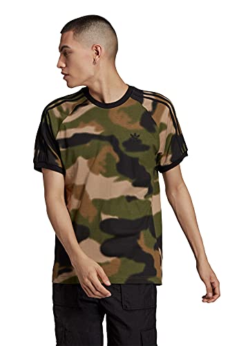 adidas GN1882 Camo AOP Cali T T-Shirt Mens Wild Pine/Multicolor/Black S