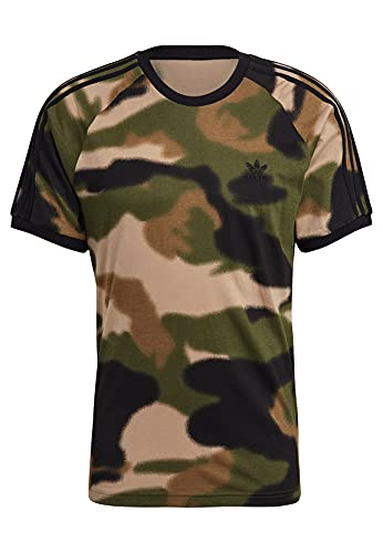 adidas GN1882 Camo AOP Cali T T-Shirt Mens Wild Pine/Multicolor/Black S