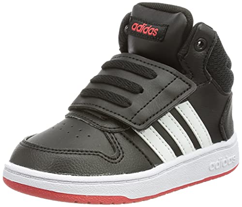 adidas Hoops Mid 2.0, Basketball Shoe Unisex bebé, Core Black/Footwear White/Vivid Red, 26 EU