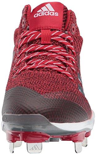 adidas Men's Freak X Carbon Mid Baseball Shoe, Power red, Silver met, FTWR White, 15 M US