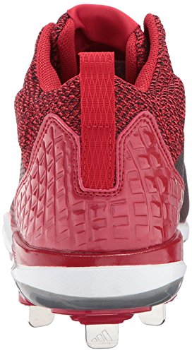 adidas Men's Freak X Carbon Mid Baseball Shoe, Power red, Silver met, FTWR White, 15 M US