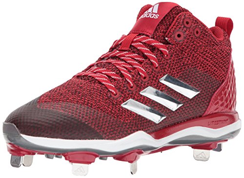 adidas Men's Freak X Carbon Mid Baseball Shoe, Power red, Silver met, FTWR White, 15 M US