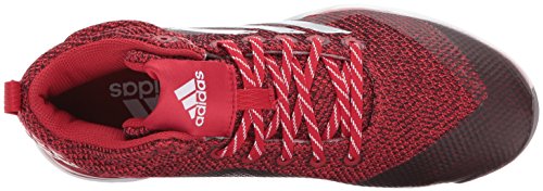 adidas Men's Freak X Carbon Mid Baseball Shoe, Power red, Silver met, FTWR White, 15 M US