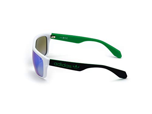 adidas OR0023 Gafas, White/Green Mirror, 59 para Hombre