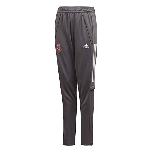 Adidas Real Madrid Temporada 2020/21 Pantalón Largo Chandal Entrenamiento Oficial, Niño, Gris, 11/12 años